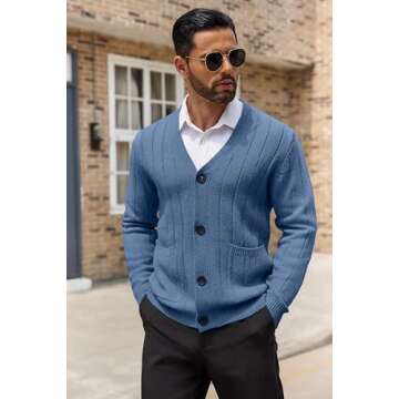 COOFANDY Men's Casual Slim Fit Cardigan for All Seasons