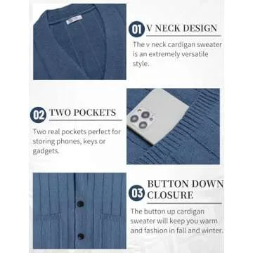 COOFANDY Men's Casual Slim Fit Cardigan for All Seasons