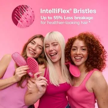 Wet Brush Mini Detangler Hair Brush, Elemental Blue - Detangling Travel Hair Brush - Ultra-Soft IntelliFlex Bristles Glide Through Tangles with Ease - Pain-Free - All Hair Types