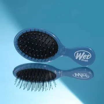 Wet Brush Mini Detangler Hair Brush, Elemental Blue - Detangling Travel Hair Brush - Ultra-Soft IntelliFlex Bristles Glide Through Tangles with Ease - Pain-Free - All Hair Types