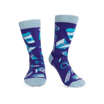 WIPONKEN Funny Socks for Men | Men's Athletic Crew Socks | Patterned Sport Mens Novelty Socks