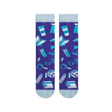 WIPONKEN Funny Socks for Men | Men's Athletic Crew Socks | Patterned Sport Mens Novelty Socks