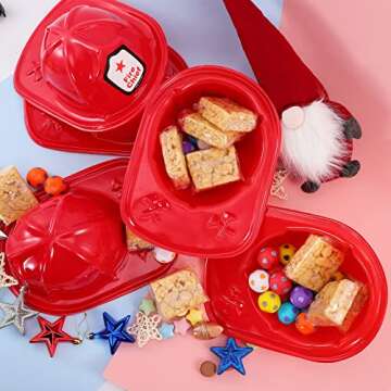 24 Pcs Kids Firefighter Hat,Plastic Fireman Hat,Red Fire Chief Helmet for Kids,Soft Children’s Fireman Helmet Fire Hats for Boys Girls Role Play Party Costume Dress Up Accessory