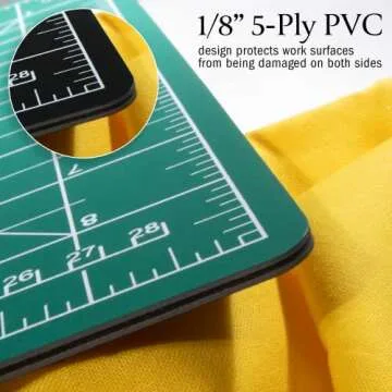 Breman Precision Self Healing Cutting Mat 24 x 36 Inch - 2-Sided 5-Ply PVC Green/Black Cutting Mats for Crafts, Sewing, Quilting and DIY Projects - Durable and Non-Slip Design with Precise Grid Lines