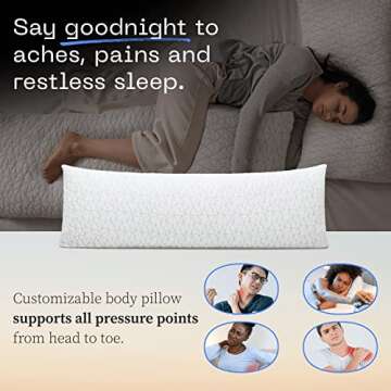 Coop Home Goods Original Adjustable Body Pillow, 20x54 Long Pillow for Back, Shoulder, Hip and Knee ...