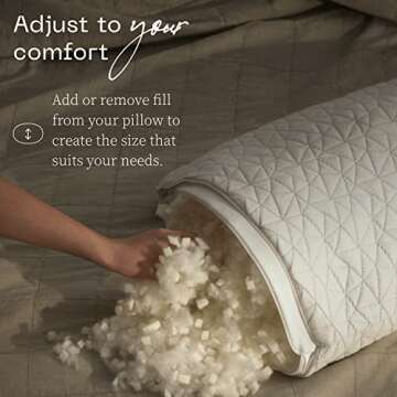 Coop Home Goods Original Adjustable Body Pillow, 20x54 Long Pillow for Back, Shoulder, Hip and Knee Support, Side Sleeper Body Pillows for Adults with Memory Foam & Washable Cover