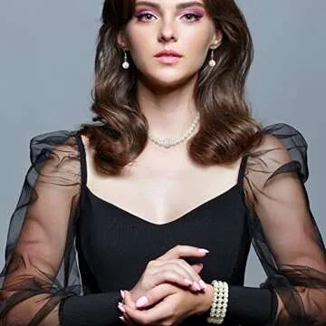 Glenmal Pearl Rhinestone Jewelry Set for Women