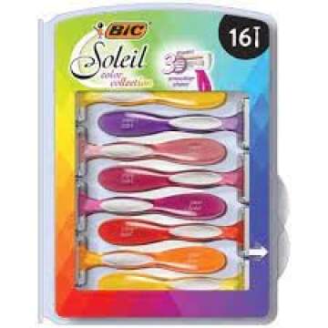 BIC Soleil Color Collection Disposable Razors for Women, 16-Count, 3 Blades - Premium Shaving Razor ...