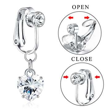 FIASASO Clip-On Fake Belly Ring for Women - Trendy Style