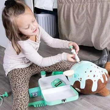 Dr. Pine's Pet Hospital Veterinary Kit | Pretend Play Animal Doctor | 11 Pieces: Gauze, Tweezers, Stethoscope, and Treats! | Take Care of Animals, Play Creatively