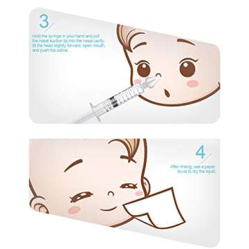 Syringe Nasal Irrigator, Professional Baby Nasal Irrigator Portable Infant Nose Cleaner Rinsing Device Fast All Natural Relief-Nasal Irrigation/Nasal Spray/Nasal Hygiene (2 pièces)