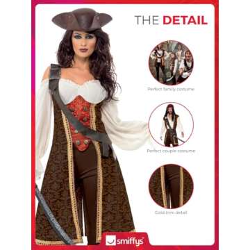 Smiffys High Seas Pirate Wench Costume for Themed Events