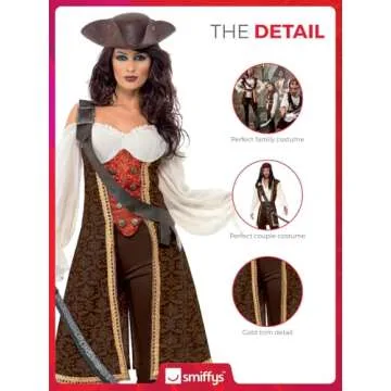 Smiffys High Seas Pirate Wench Costume for Themed Events