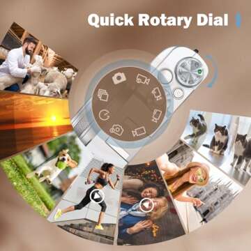 5K Digital Camera for Photography 48MP Selfie Camera with Front and Rear Dual Lens 16X Digital Zoom Compact Point and Shoot Cameras with Viewfinder, Vlogging Camera with 32G Card & 2 Batteries