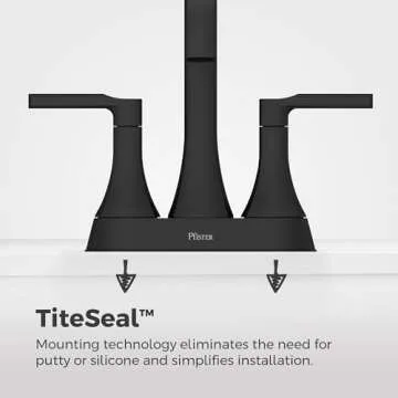 Pfister Vaneri Bathroom Sink Faucet, 4-Inch Centerset, 2-Handle, 3-Hole, Matte Black Finish, LF048VRIBB