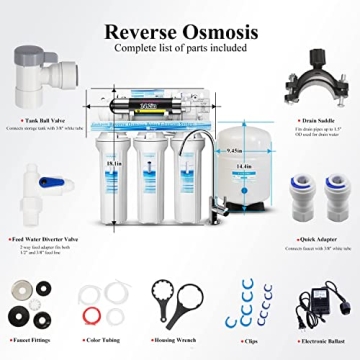 Geekpure 6 Stage RO Water Filter with UV Sanitization