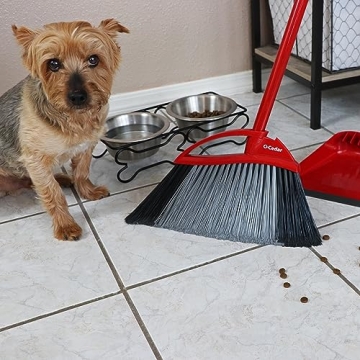 O-Cedar Pet Pro Broom with Step-On Dustpan for Pet Hair