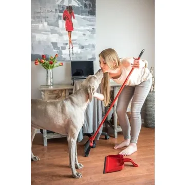 O-Cedar Pet Pro Broom with Step-On Dustpan for Pet Hair