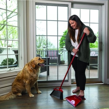 O-Cedar Pet Pro Broom with Step-On Dustpan for Pet Hair