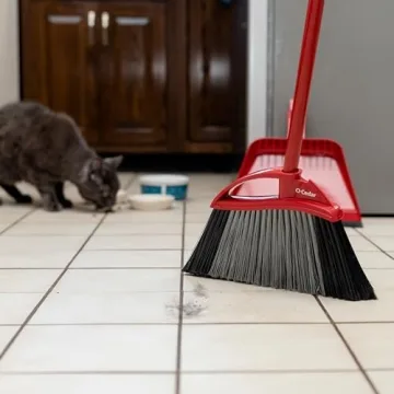 O-Cedar Pet Pro Broom with Step-On Dustpan for Pet Hair