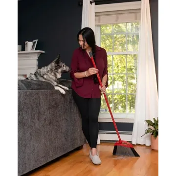 O-Cedar Pet Pro Broom with Step-On Dustpan for Pet Hair