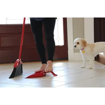 O-Cedar Pet Pro Broom with Step-On Dustpan for Pet Hair