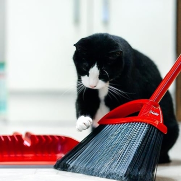 O-Cedar Pet Pro Broom with Step-On Dustpan for Pet Hair