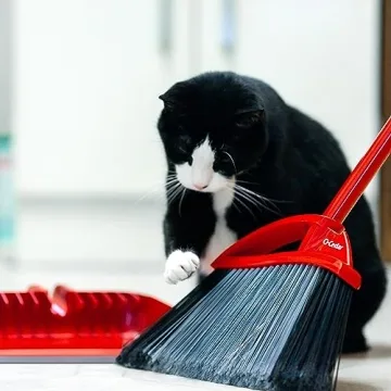 O-Cedar Pet Pro Broom with Step-On Dustpan for Pet Hair