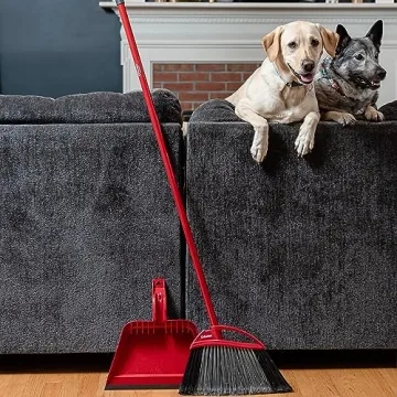 O-Cedar Pet Pro Broom with Step-On Dustpan for Pet Hair