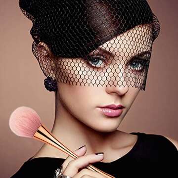 BEATURE 2 Pieces Large Mineral Powder Brushes, Soft Fluffy Makeup Brushes for Foundation, Blush and Highlighter, Professional Makeup Set for Blending, Buffing, Contour Formation (Rose Gold)