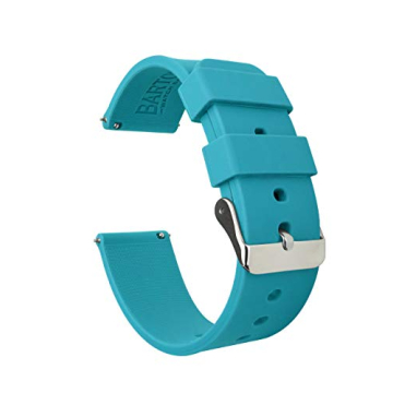 BARTON WATCH BANDS 20mm Aqua Blue Soft Silicone Quick Release Straps