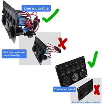 Geloo 5 Gang Marine Switch Panel Ideal for Outdoor Use