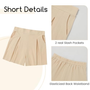 WESIDOM Womens Summer 2 Piece Linen Tank and Shorts Set