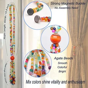 Colorful Magnetic Curtain Tiebacks - 2 Pack Stylish Holdbacks