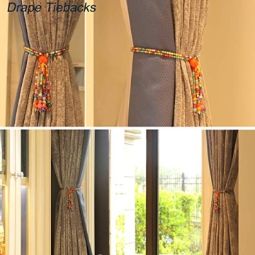 Colorful Magnetic Curtain Tiebacks - 2 Pack Stylish Holdbacks