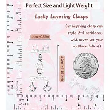 Lucky Necklace Layering Clasp Womens Jewelry Separators 18K Gold and Silver Multiple Necklace Clasp ...