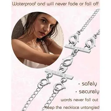 Lucky Necklace Layering Clasp Womens Jewelry Separators 18K Gold and Silver Multiple Necklace Clasp Look (1 pcs Silver White)