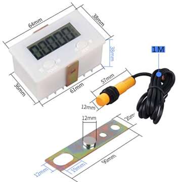 Digital Counter for Knitting Machine,Electronic Tally Counter, Punch Digital Totalizer, Digital Counter, LCD Gauge Forward People Door Counter LCD Digital 0-99999 Counter 5 Digit Plus UP Gauge