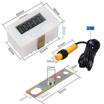 Digital Counter for Knitting Machine,Electronic Tally Counter, Punch Digital Totalizer, Digital Counter, LCD Gauge Forward People Door Counter LCD Digital 0-99999 Counter 5 Digit Plus UP Gauge
