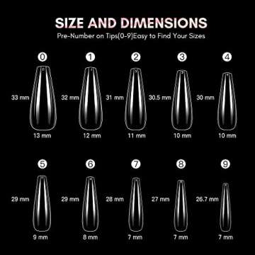 Makartt Coffin Nail Tips, 500pcs Long Ballerina Gel X Nail Tips Clear Soft Fake French Manicure Pres...