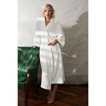 Terry Cloth Bathrobe Robe for Women Best Christmas Gifts for Her Holiday Xmas Gift Ideas - Women’s 0050 S/M, Natural White