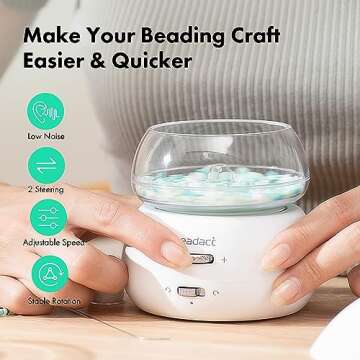 Beadact Electric Bead Spinner Kit, Clay Bead Spinner with 5280 PCS Clay Beads, Letter Beads, Elastic String, Beading Needles for Friendship Bracelets Jewelry Making, Craft Gift Choice