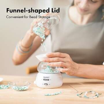 Beadact Electric Bead Spinner Kit, Clay Bead Spinner with 5280 PCS Clay Beads, Letter Beads, Elastic String, Beading Needles for Friendship Bracelets Jewelry Making, Craft Gift Choice