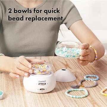 Beadact Electric Bead Spinner Kit, Clay Bead Spinner with 5280 PCS Clay Beads, Letter Beads, Elastic String, Beading Needles for Friendship Bracelets Jewelry Making, Craft Gift Choice
