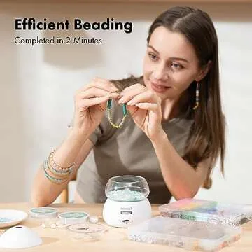 Beadact Electric Bead Spinner Kit, Clay Bead Spinner with 5280 PCS Clay Beads, Letter Beads, Elastic String, Beading Needles for Friendship Bracelets Jewelry Making, Craft Gift Choice