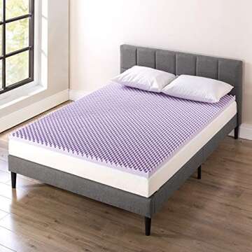 Best Price Mattress 2 Inch Egg Crate Memory Foam Mattress Topper with Soothing Lavender Infusion, CertiPUR-US Certified, Twin XL