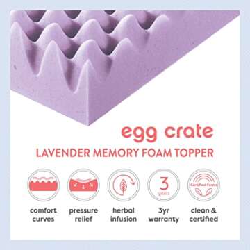 Best Price Mattress 2 Inch Egg Crate Memory Foam Mattress Topper with Soothing Lavender Infusion, CertiPUR-US Certified, Twin XL