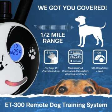 Educator Mini ET-300 Zen - 1/2 Mile Ecollar Dog Training Collar with Remote - Small, Medium, Large Dogs - Static, Vibration & Tone Electric Training Collar for Dogs by E-Collar Technologies