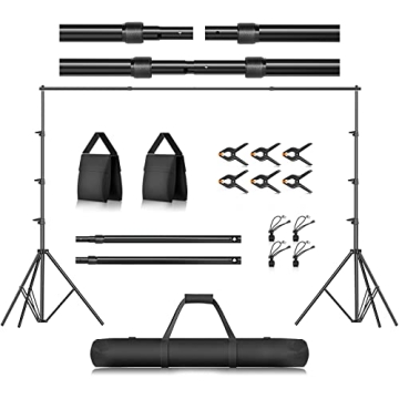 EMART 8.5x10ft Upgrated Backdrop Stand Kit, Photo Video Studio Background Support System with Adjust...