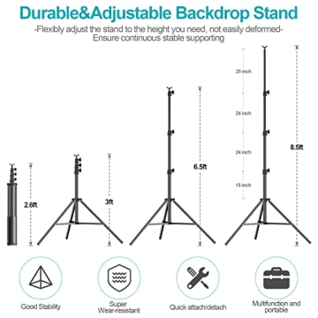 EMART Adjustable Backdrop Stand Kit for Perfect Photoshoots